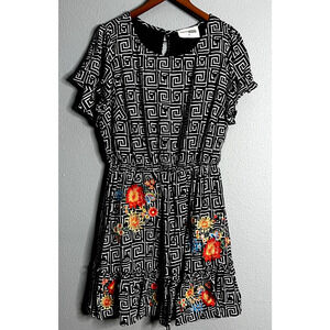 Savannah Jane 1X Floral Embroidered Dress Empire‎ Waist Boho Fairy Whimsical